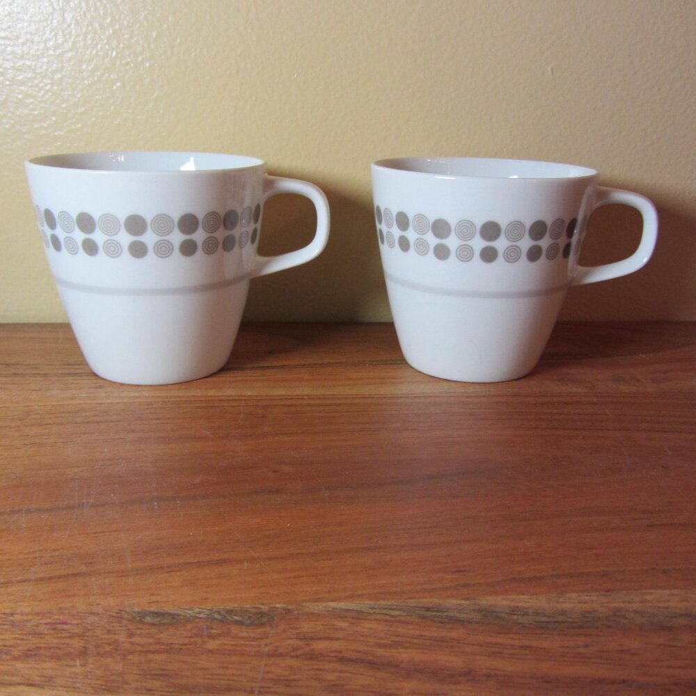 10 oz elite narumi japan teacup fine china domino vintage pair of 2 (W3353)